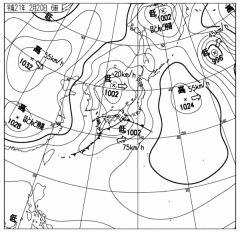 実況天気図2009年2月20日午前6時（気象庁）