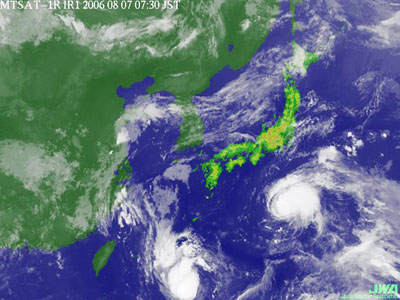 気象衛星画像2006年8月7日07時30分